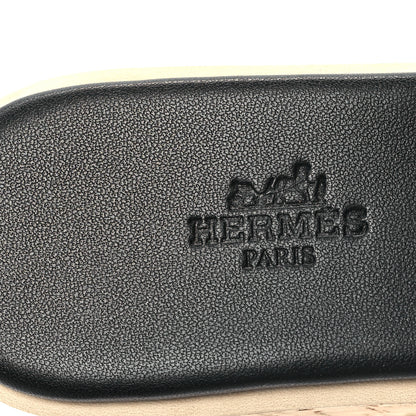 Hermes Calfskin Cork Eze 30 Sandals 35 Black 7 of 10