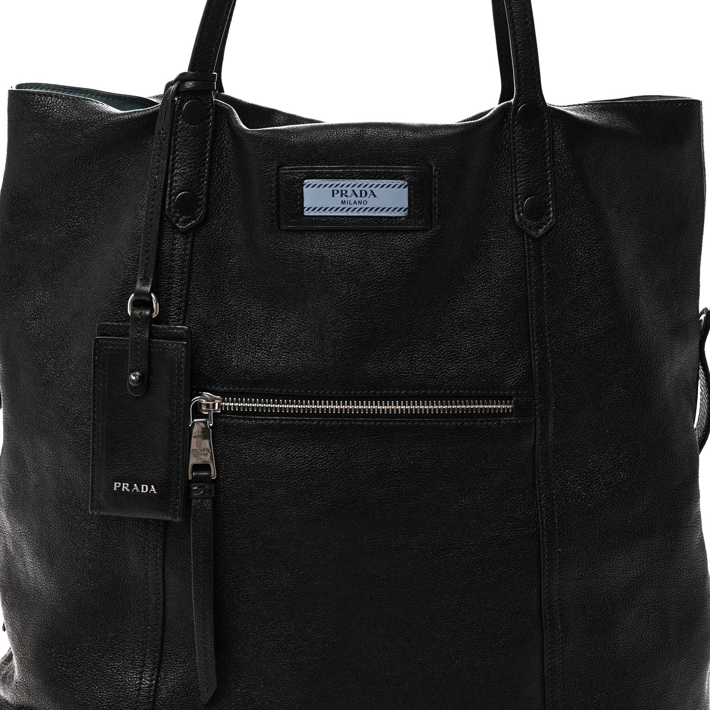 Glace Calf Etiquette Shoulder Tote Black Astrale