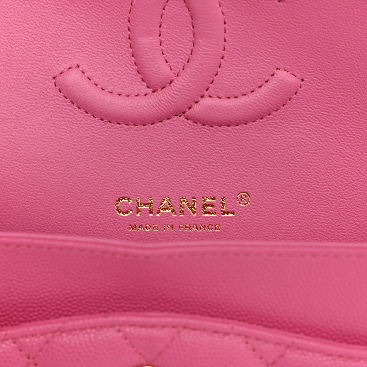 Caviar Quilted Medium Double Flap Pink