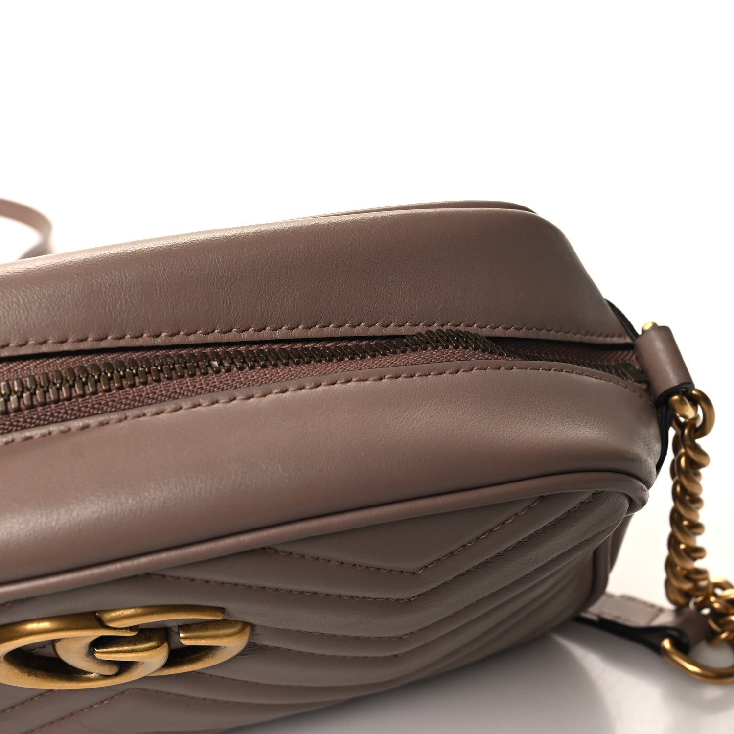 Gucci Calfskin Matelasse Small GG Marmont Chain Shoulder Bag Porcelain Rose 11 of 11
