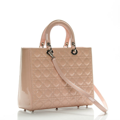 Christian Dior Patent Cannage Large Lady Dior Light Pink 3 of 8