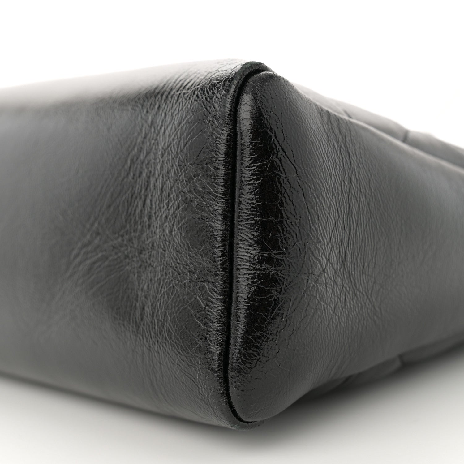 Chanel Shiny Crumpled Calfskin Quilted Small 31 Shopping Bag Black 10 of 12