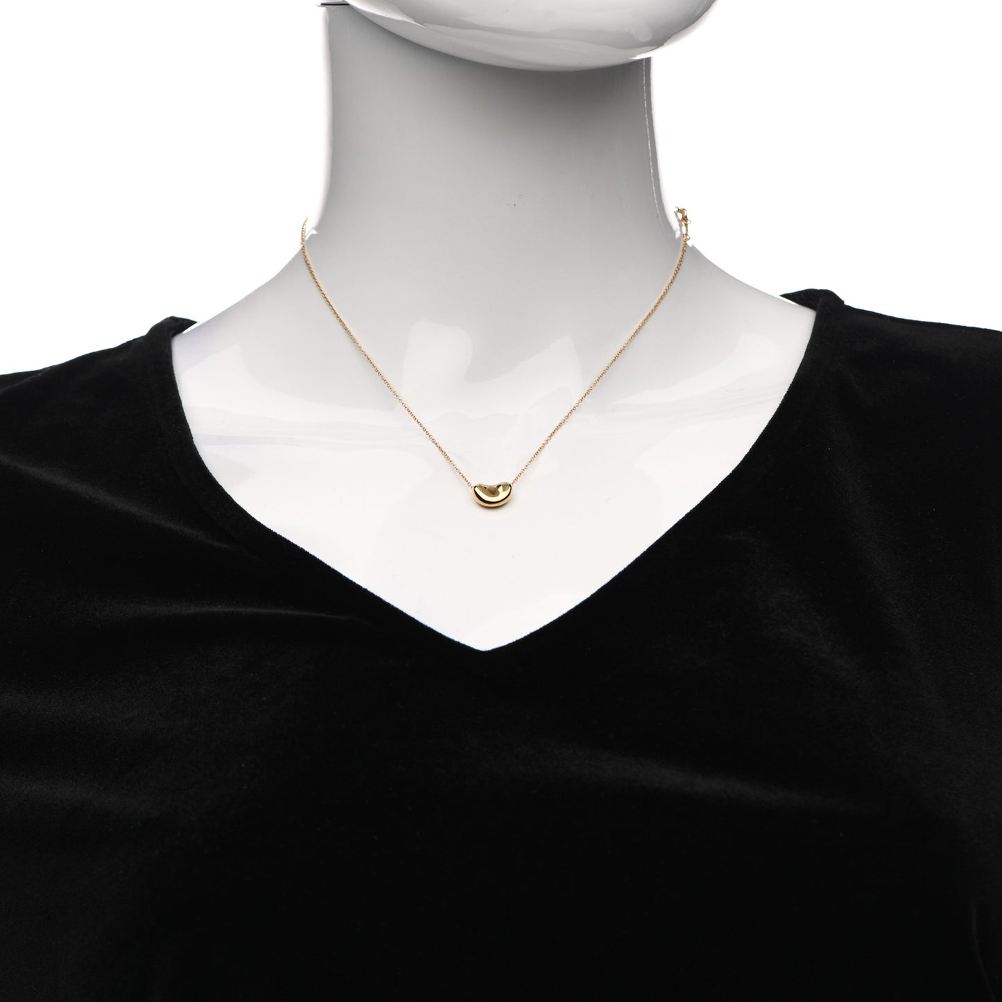 18K Yellow Gold 9mm Elsa Peretti Bean Pendant Necklace