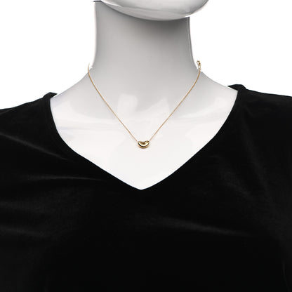 Tiffany 18K Yellow Gold 9mm Elsa Peretti Bean Pendant Necklace 2 of 6