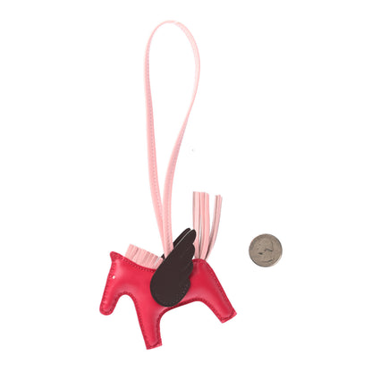 Hermes Milo Lambskin Grigri Rodeo Pegase Horse Bag Charm PM Framboise Rose Sakura Rouge Sellier 2 of 4