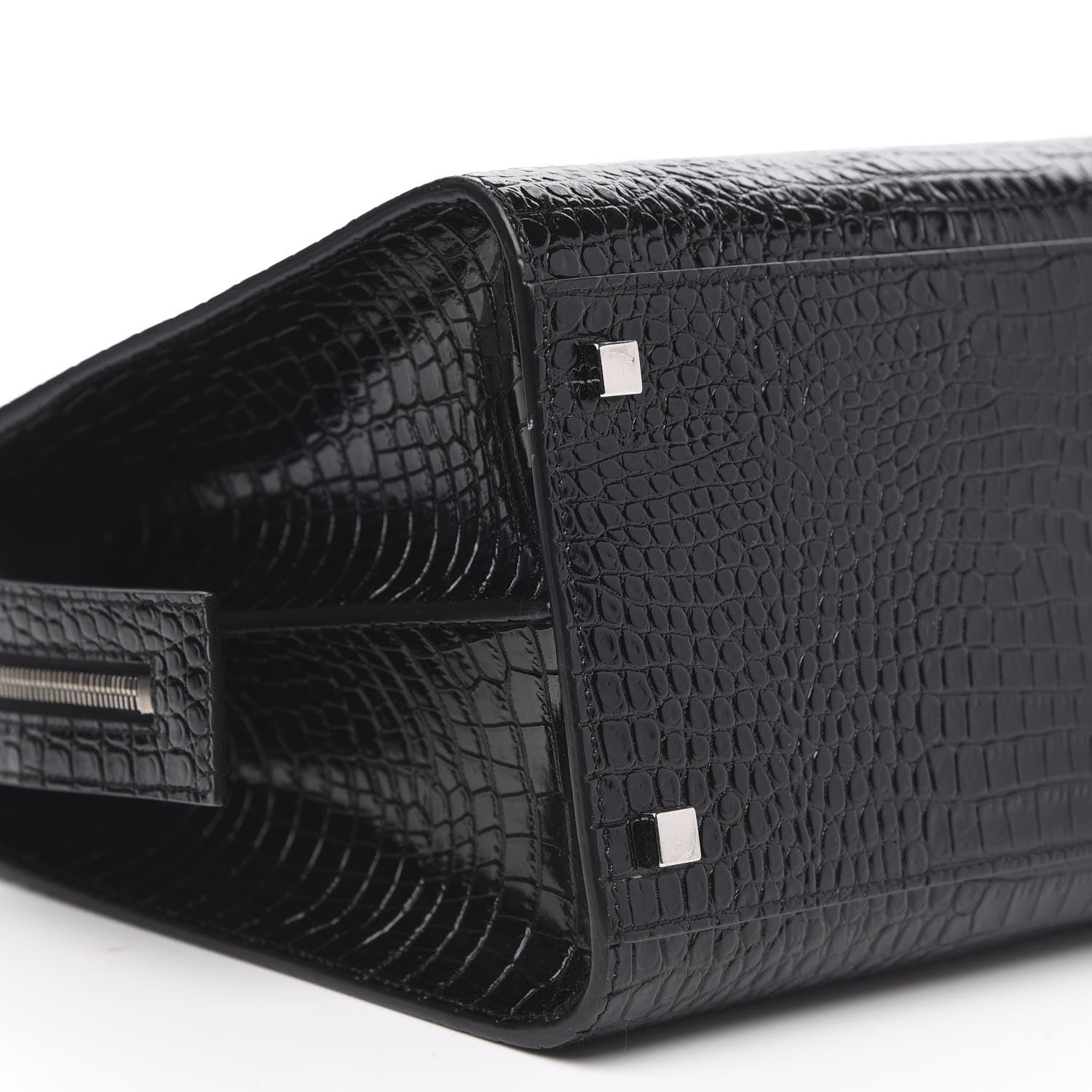 Saint Laurent Croc Calfskin Embossed Medium Uptown Tote Black 8 of 10