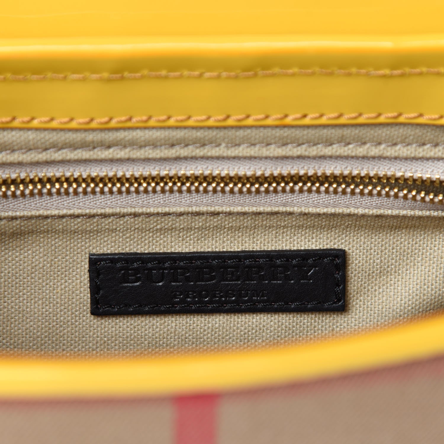 Burberry Patent Lilford Check Crossbody Bag Yellow 9 of 12