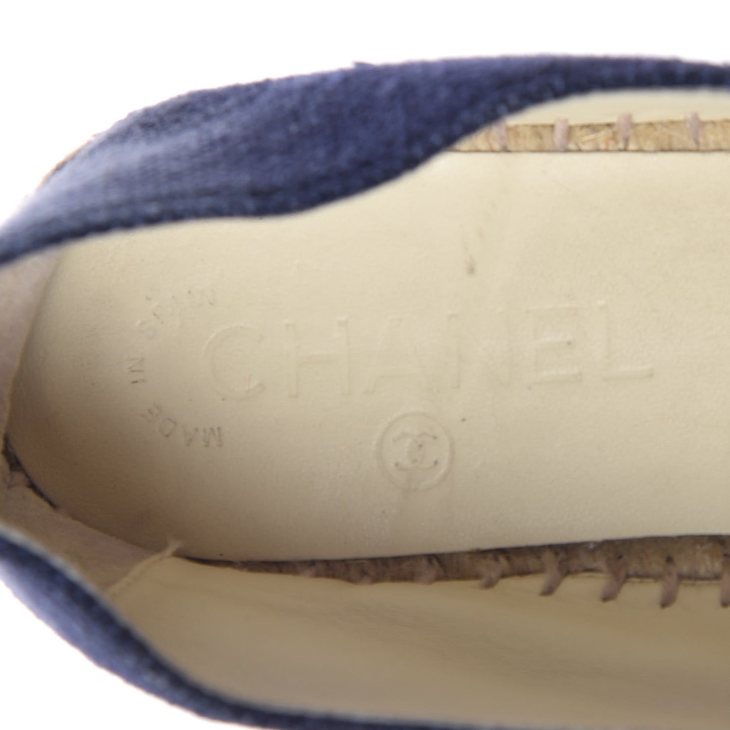 Denim Toile CC Espadrilles 38 Navy Black