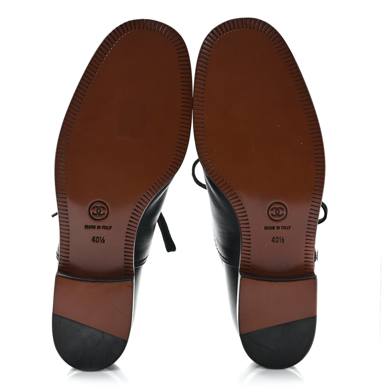 Chanel Calfskin Quilted CC Lace Up Oxfords 40.5 Black 5 of 8
