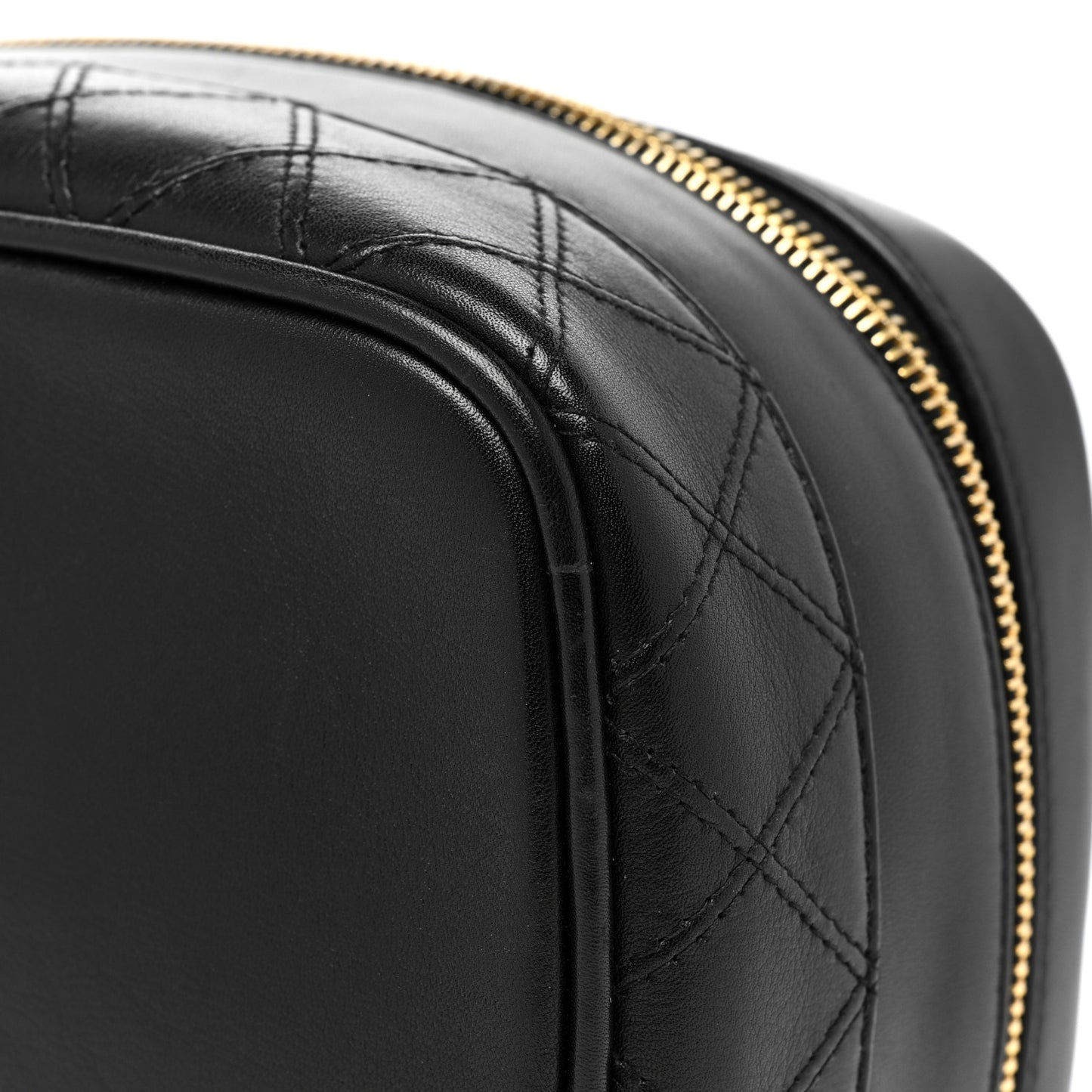 Lambskin Vanity Cosmetic Case Black