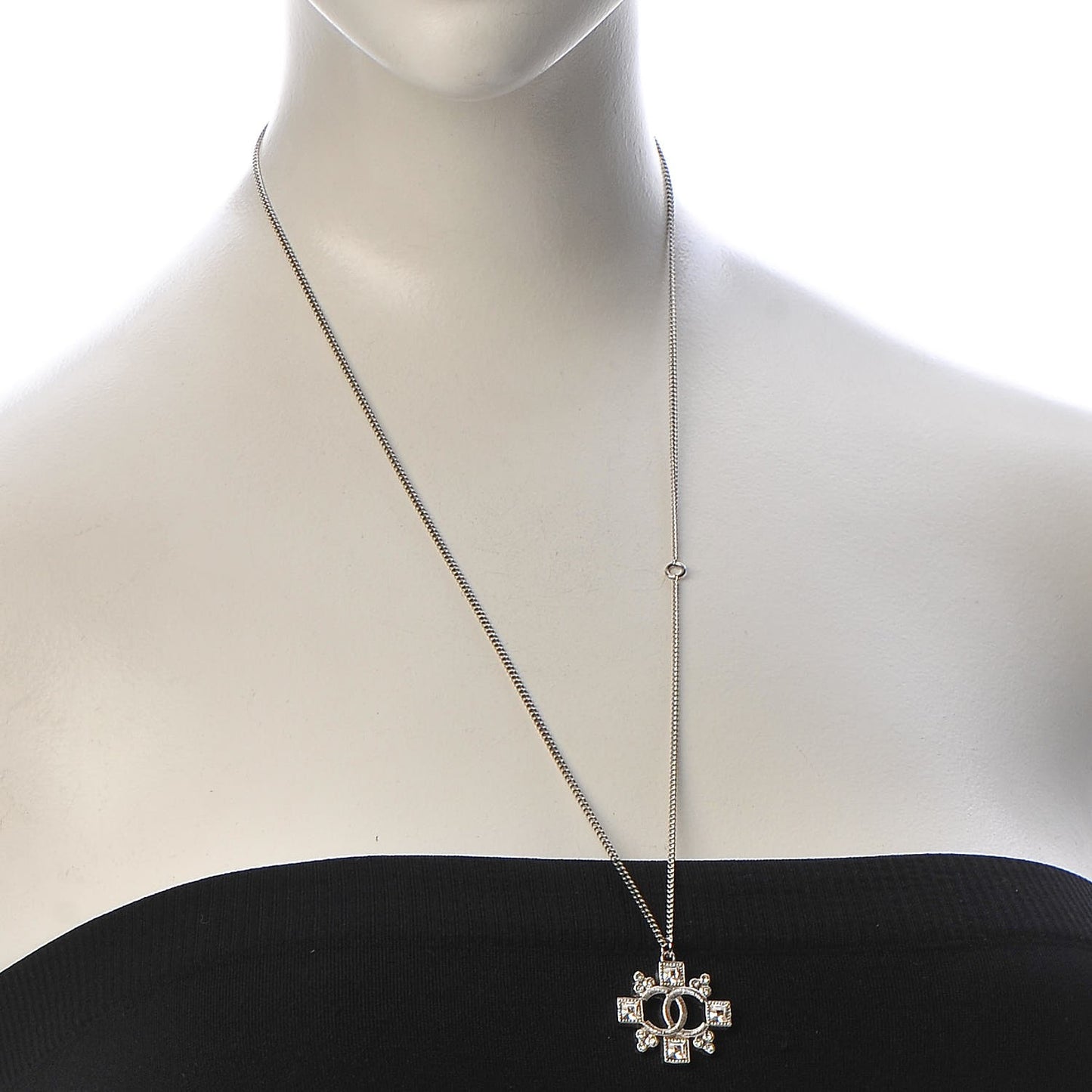 Crystal CC Necklace Silver