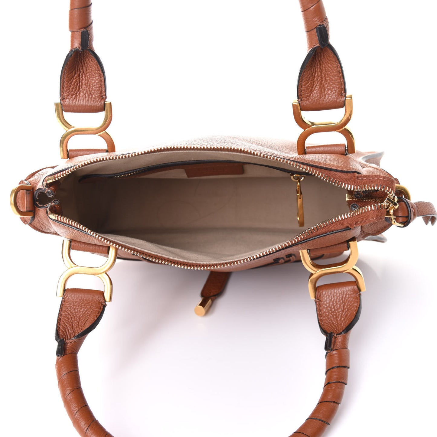 Calfskin Small Marcie Satchel Tan