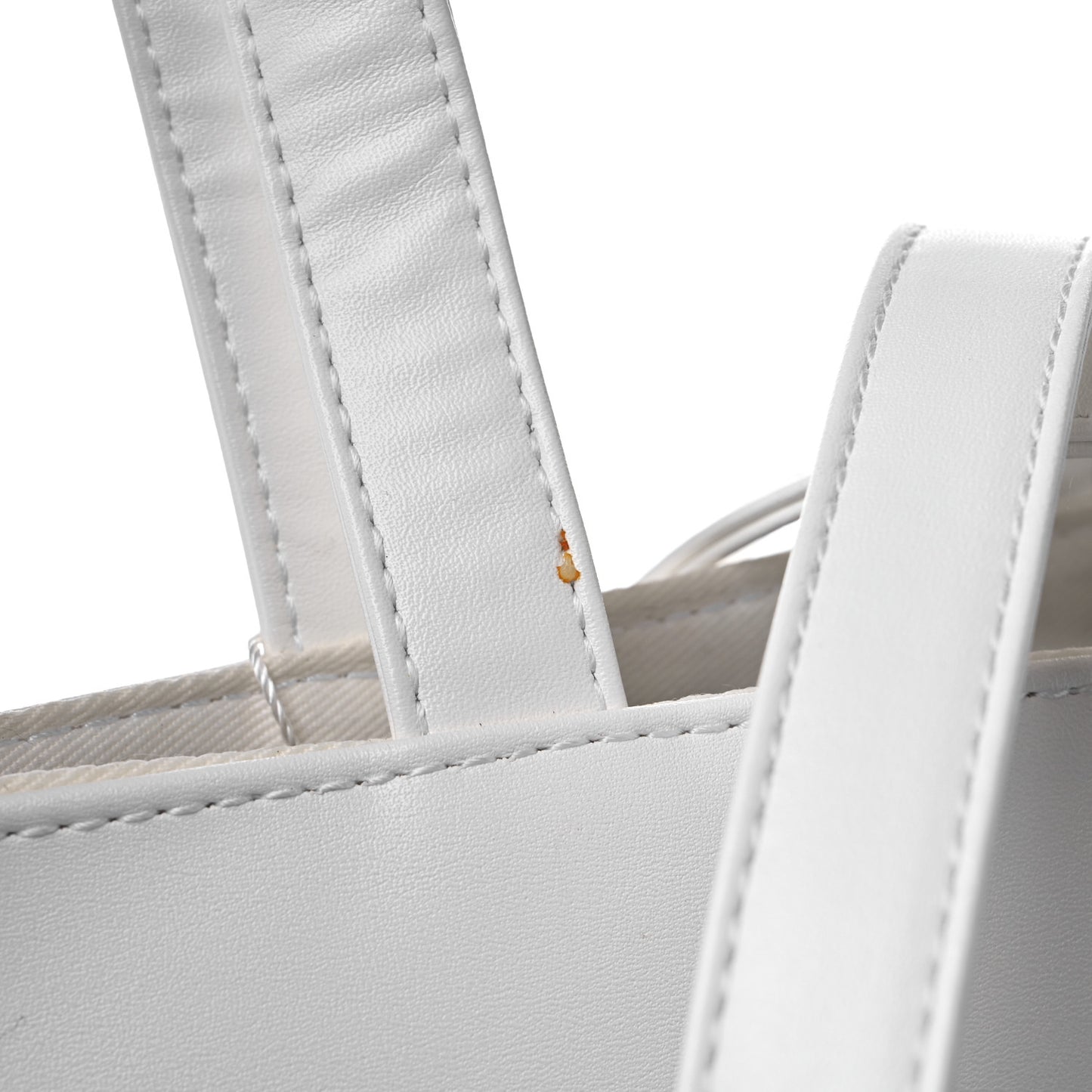 Vegan Leather Large Shopping Bag White