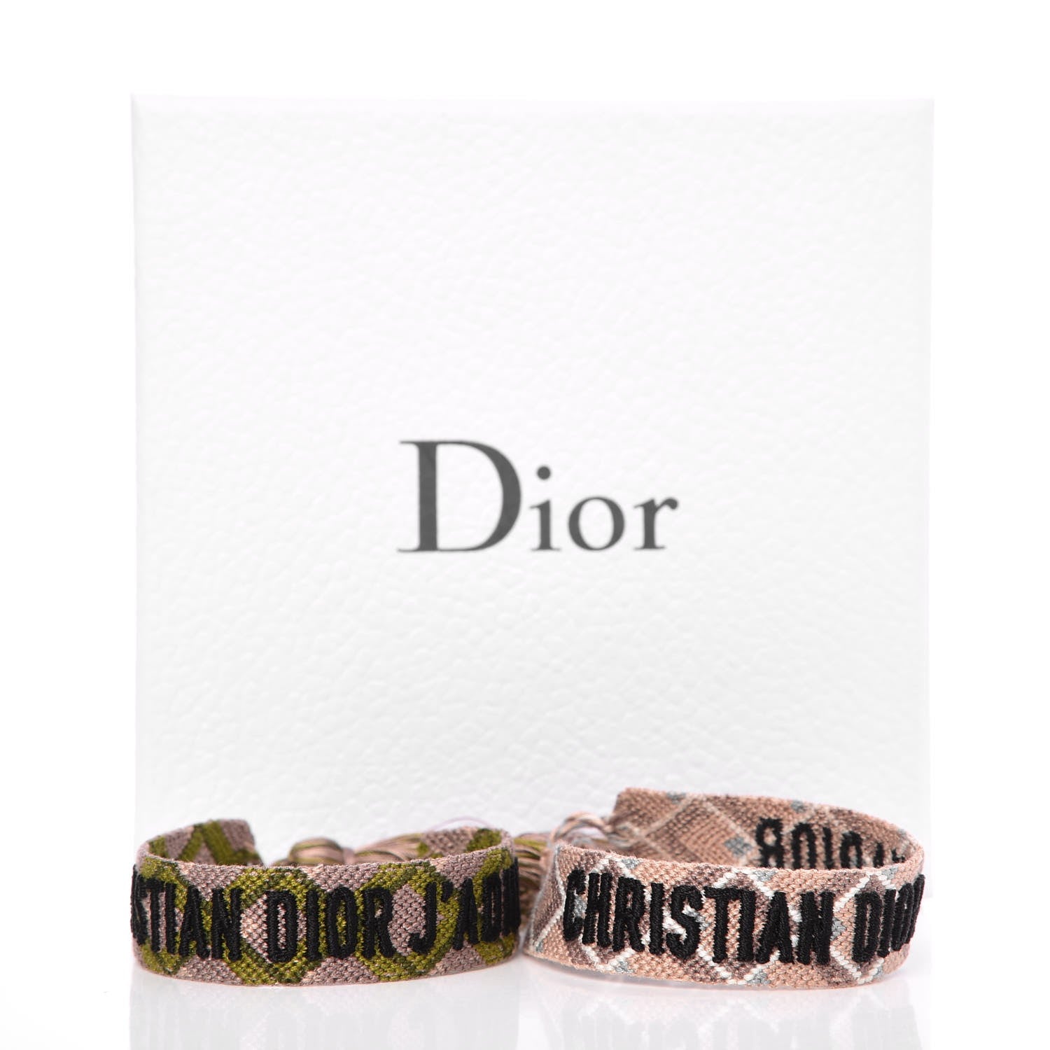 Christian Dior Woven Cotton J'Adior Friendship Bracelet Set Green Pink 4 of 4