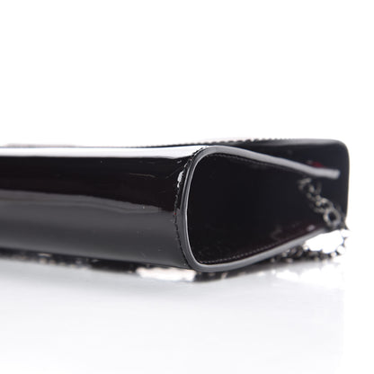 Christian Louboutin Patent Riviera Clutch Black Red 9 of 9