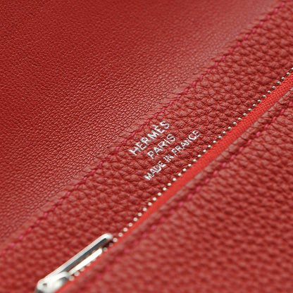 Hermes Togo Dogon Compact Shadow Wallet Rouge Pivoine 6 of 8