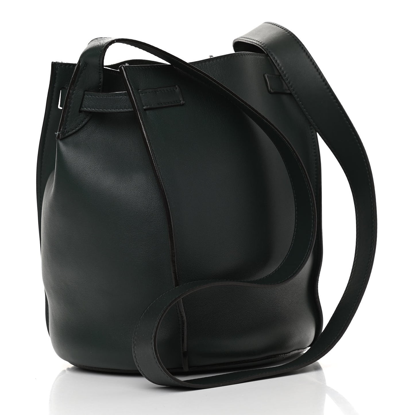 Smooth Calfskin Long Strap Big Bucket Bag Amazone