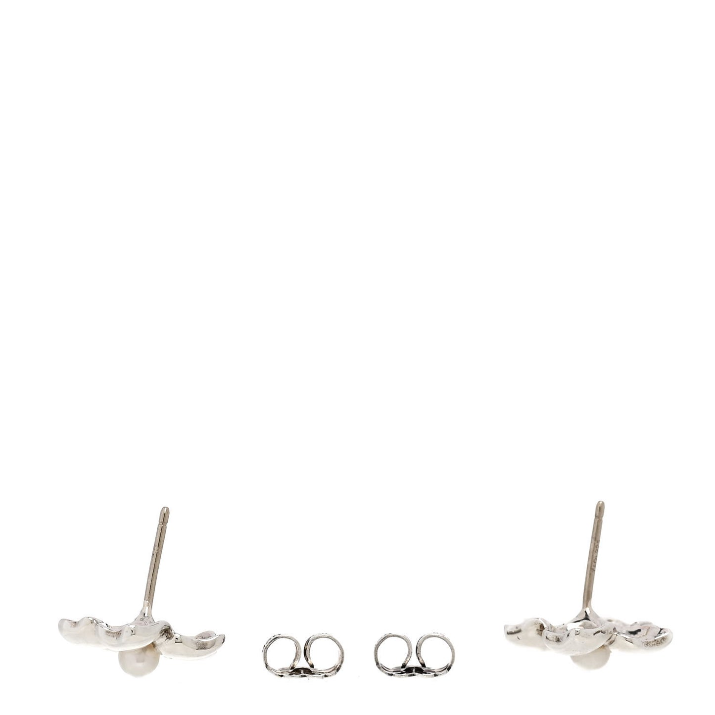 Sterling Silver Cultured Pearl Flower Earrings