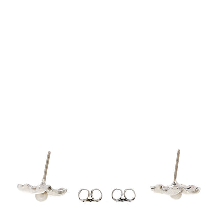 Tiffany Sterling Silver Cultured Pearl Flower Earrings 3 of 5