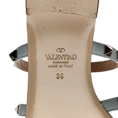 Valentino Garavani Nappa Rockstud Caged Flat Slide Sandals 36 Celadon 9 of 10