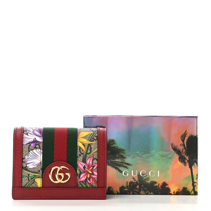 Gucci GG Supreme Monogram Flora Web Ophidia Card Case Red 8 of 8