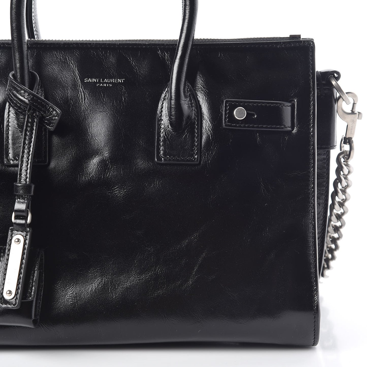 Glace Calfskin Baby Souple Sac De Jour Black