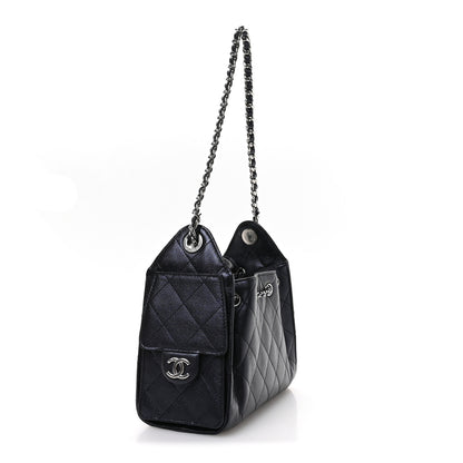 Chanel Metallic Caviar Quilted Mini Chanel 25 Handbag Dark Blue 3 of 11