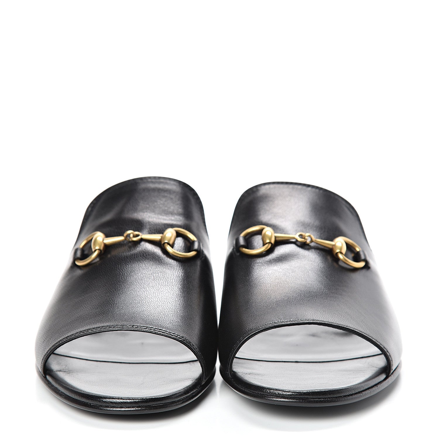 Gucci Malaga Kid Horsebit Slide Sandals 36 Black 2 of 8