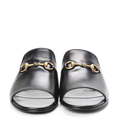 Gucci Malaga Kid Horsebit Slide Sandals 36 Black 2 of 8