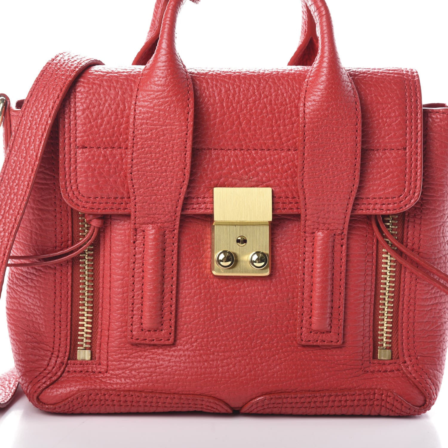3.1 Phillip Lim 3.1 Textured Calfskin Mini Pashli Satchel Red 7 of 9