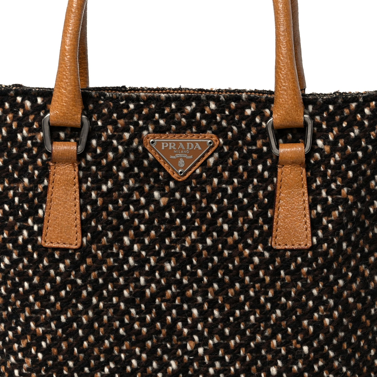 Stuoia Tweed Cinghiale Tote Marrone
