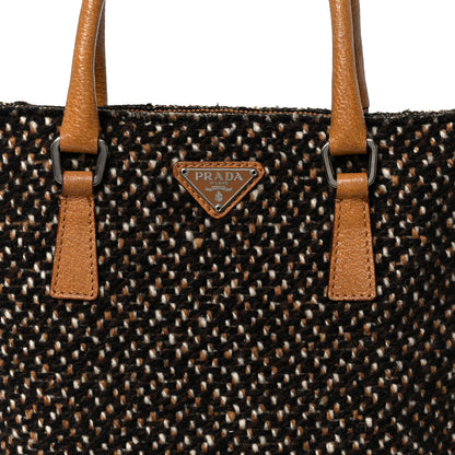 Prada Stuoia Tweed Cinghiale Tote Marrone 8 of 10