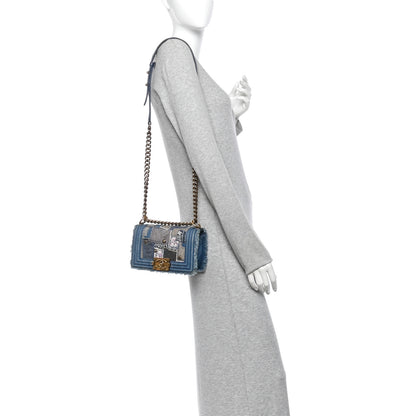 Chanel Denim Patchwork Small Boy Flap Blue 2 of 10