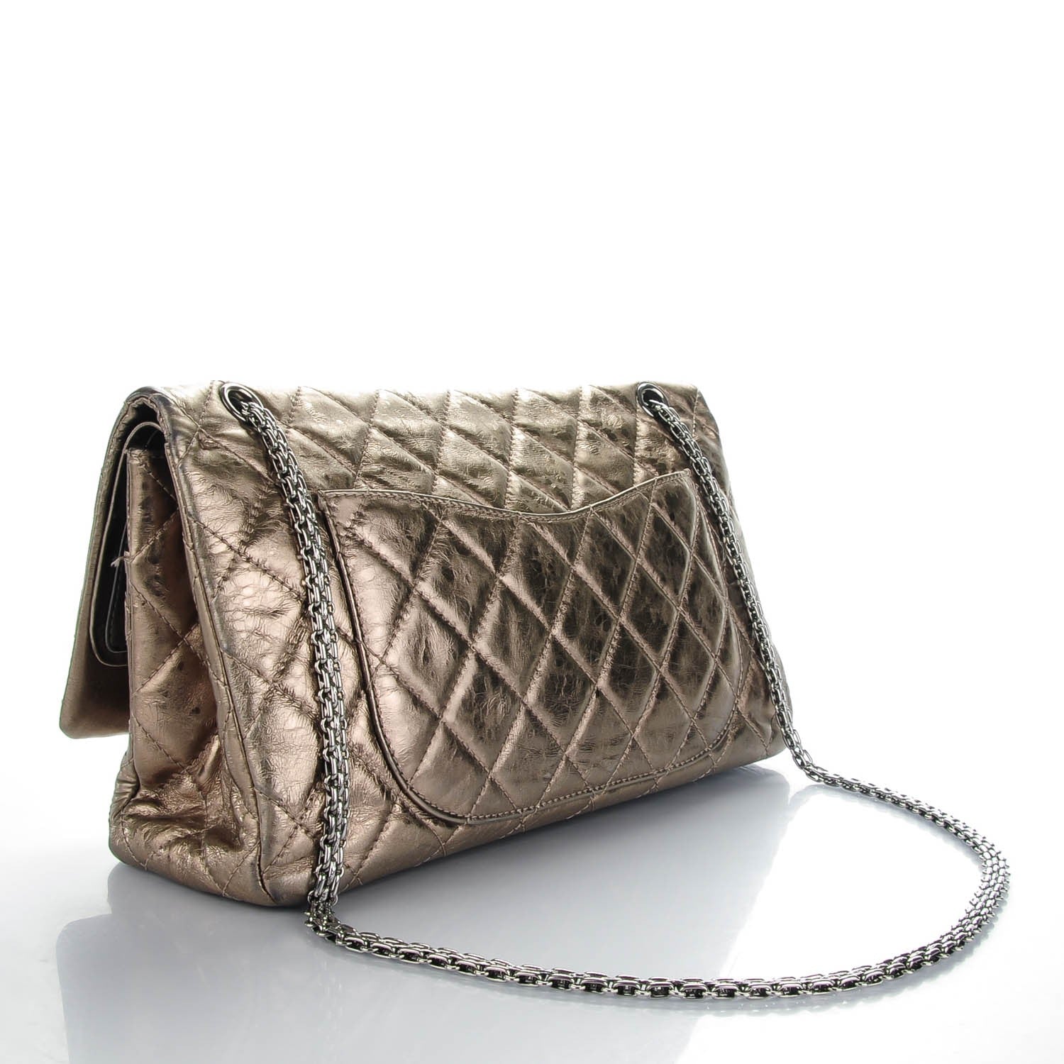 Chanel Metallic Aged Calfskin Quilted 2.55 Reissue 228 Flap Light Gold 3 of 7