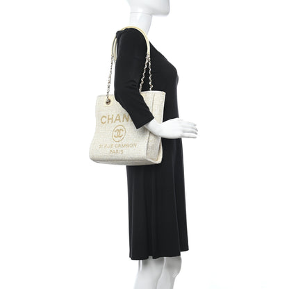 Chanel Lurex Boucle Mini Deauville Tote White 2 of 10