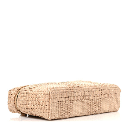 Chanel Braided Raffia Quilted Top Handle Slim Vanity Case With Chain Beige 4 of 10