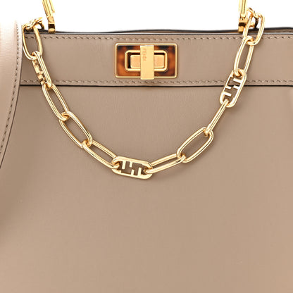 Fendi Shiny Nappa Plexiglass Petite Peekaboo I SEE U Satchel Tortora 8 of 10