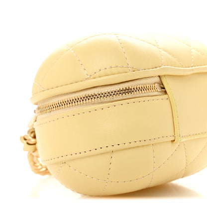 Chanel Lambskin Quilted CC Bubble Vanity Case With Chain Light Yellow 9 of 12