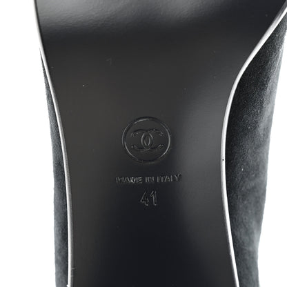 Chanel Suede CC Short Boots 41 Blue 7 of 8