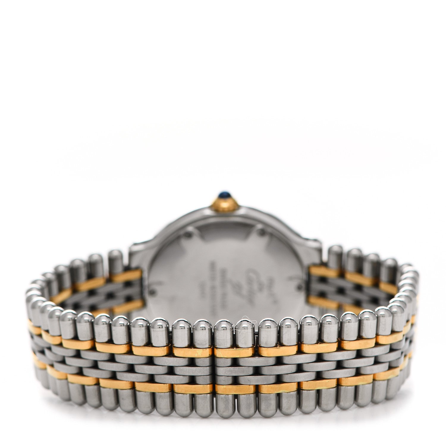 Cartier Stainless Steel 18K Yellow Gold 28mm Must De 21 Bullet Link Quartz Watch 3 of 5