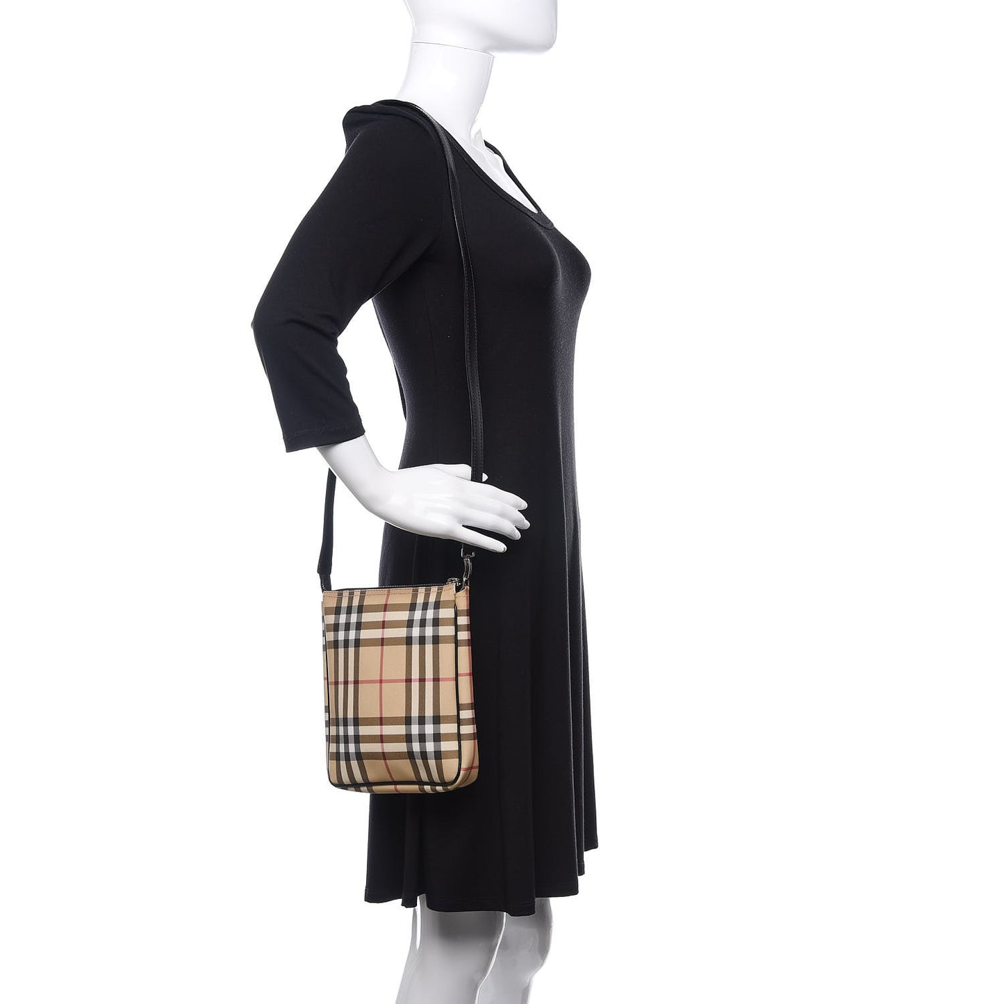 Haymarket Check Crossbody Bag Black