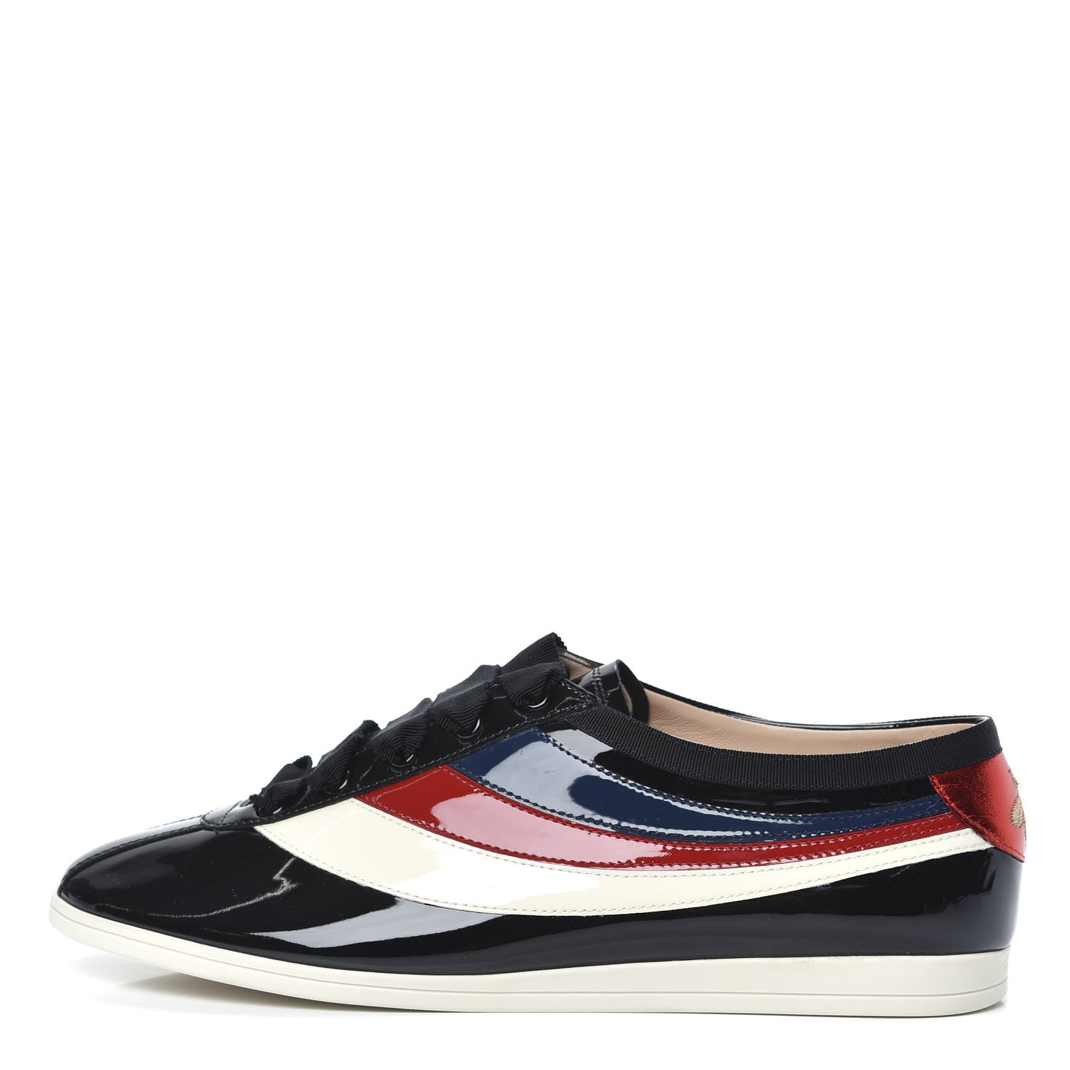 Gucci Patent Calfskin Web Falacer Sneakers 9.5 Black 1 of 8