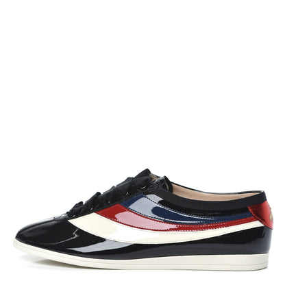 Gucci Patent Calfskin Web Falacer Sneakers 9.5 Black 1 of 8
