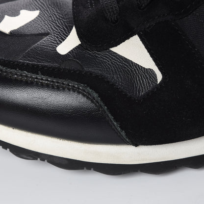 Valentino Garavani Nappa Suede Camouflage Mens Rockrunner Sneakers 44 Black White 16 of 18