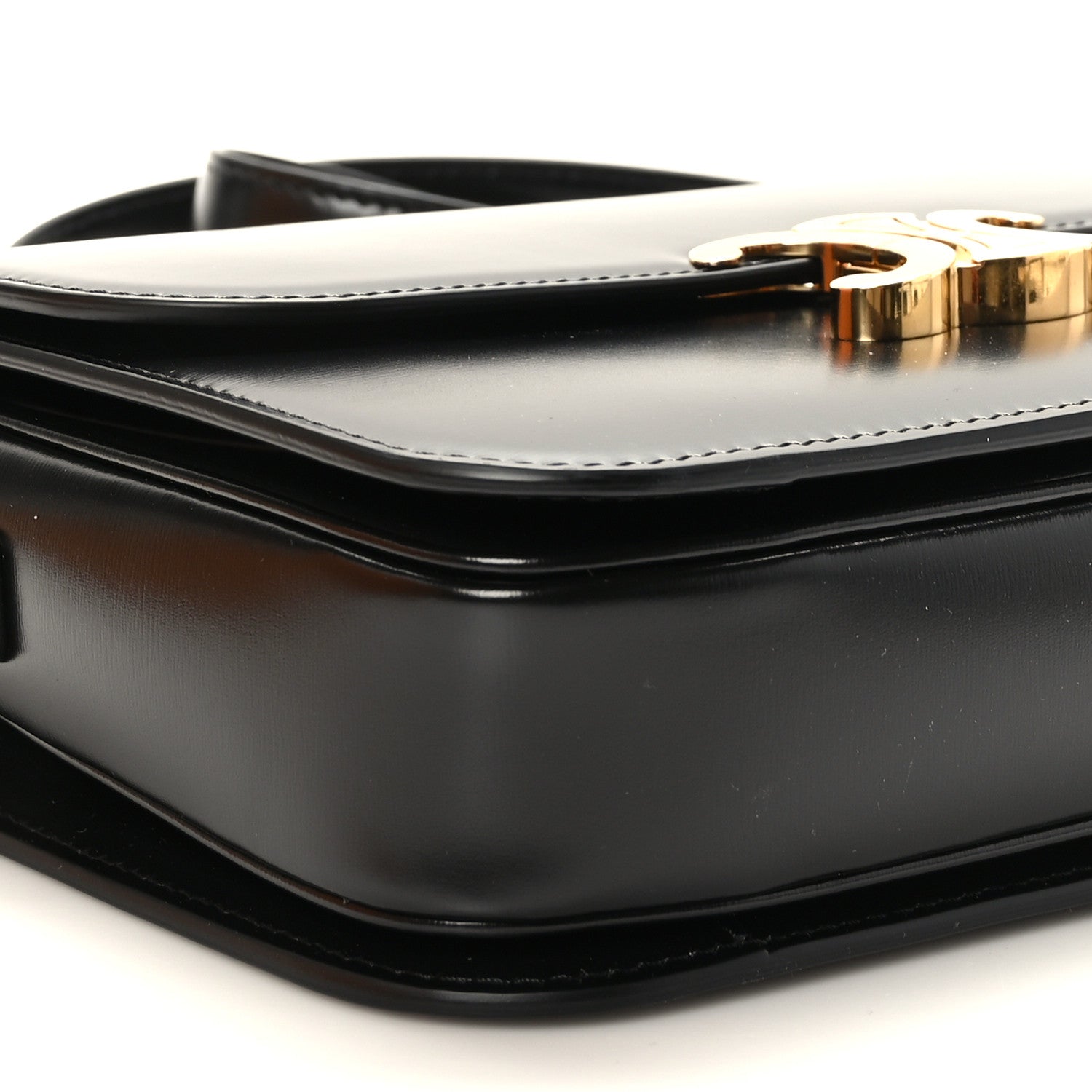 Celine Shiny Calfskin Medium Triomphe Black 8 of 10