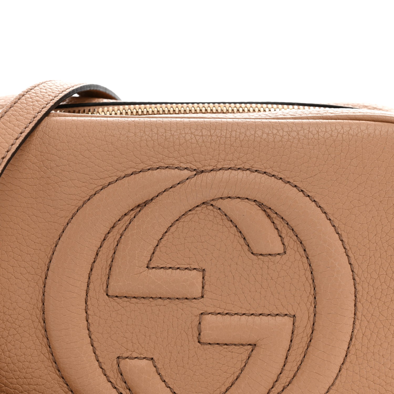 Gucci Pebbled Calfskin Small Soho Disco Bag Camelia 8 of 11