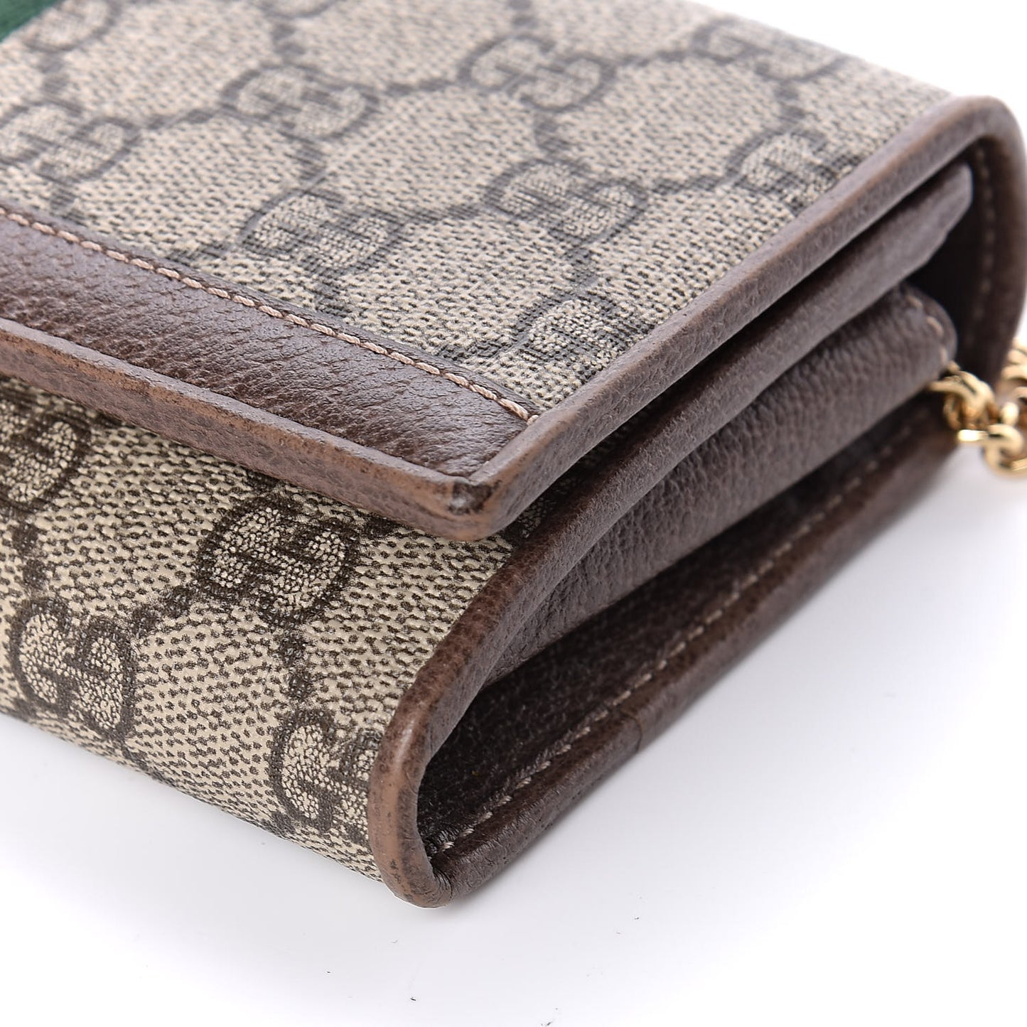 GG Supreme Monogram Web Ophidia Wallet On Chain Brown
