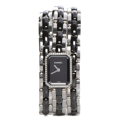 Chanel Stainless Steel Ceramic Diamond Bezel 16mm Premiere Triple Row Quartz Watch Black 1 of 7