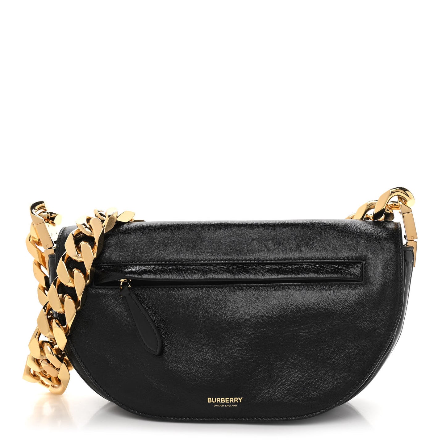 Lambskin Small Olympia Chain Shoulder Bag Black
