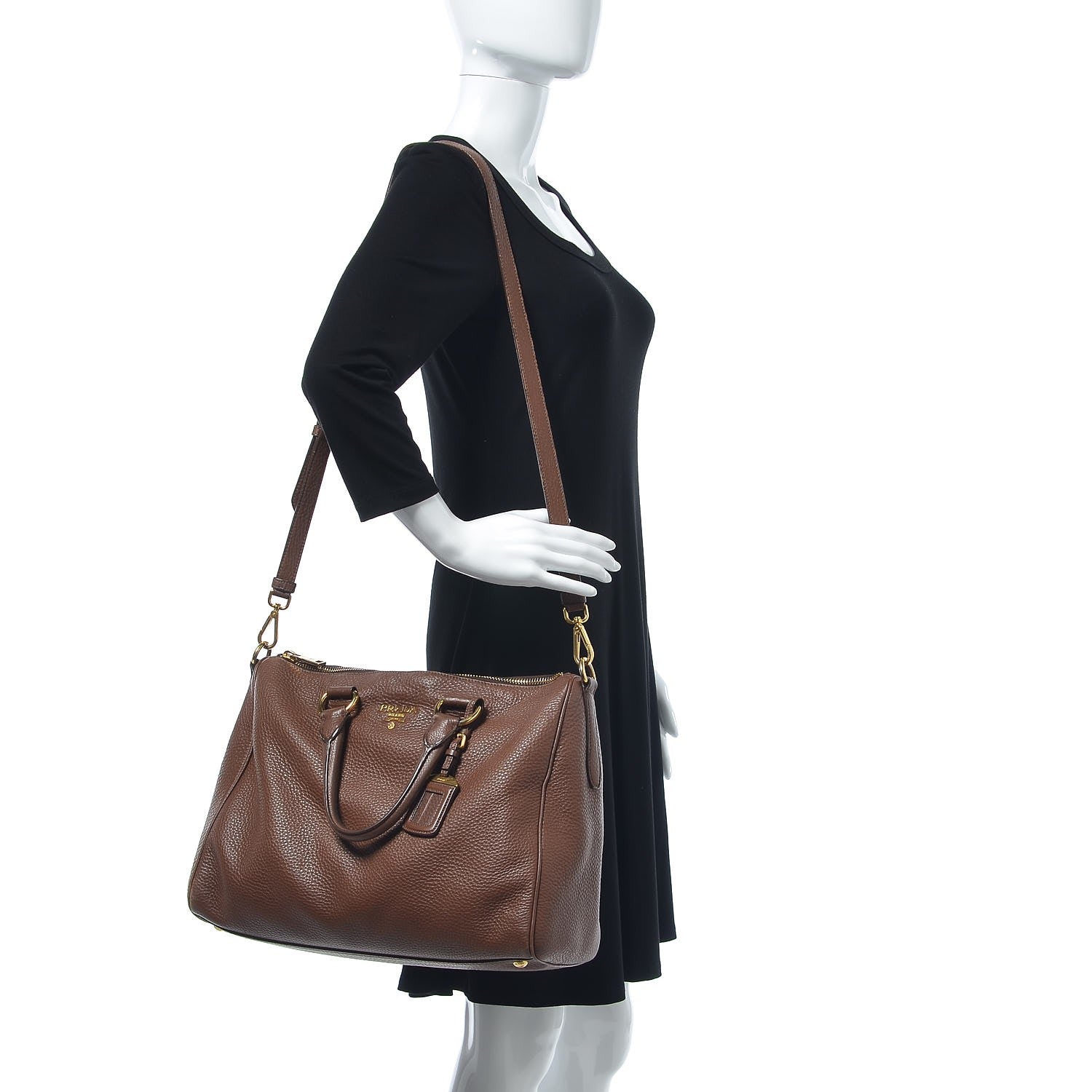 Prada Vitello Daino Shopping Tote Bruciato 2 of 17